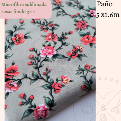 Microfibra sublimada rosas 50cm