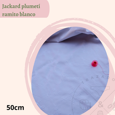 Jackard ramito blanco 50cm