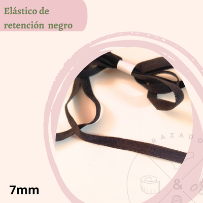 Elástico de retención Alfazema negro x 5 metros