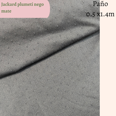 Jackard plumetí negro mate 50cm