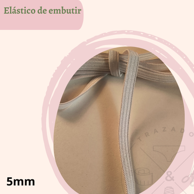 Elástico de embutir 5mm blanco x 5 metros