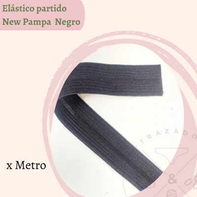 Elástico partido New pampa Negro x 5 metros
