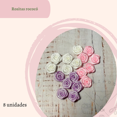 Rositas rococó, sin hojita x 8unidades