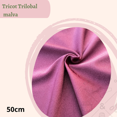 Tricot con lycra trilobal malva