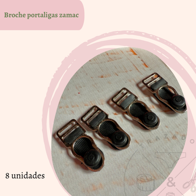Broches de portaligas zamac x 8u negro