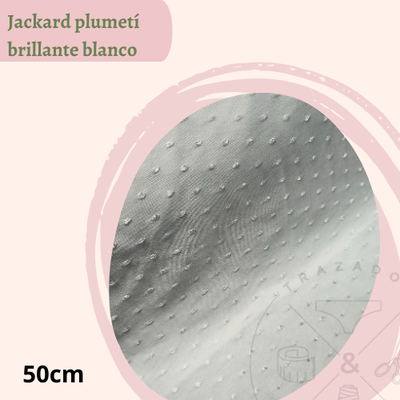 Jackard plumetí brillante blanco 50cm
