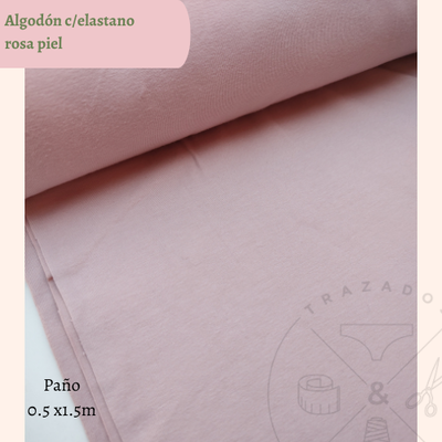 Algodón c/lycra rosa piel 50cm