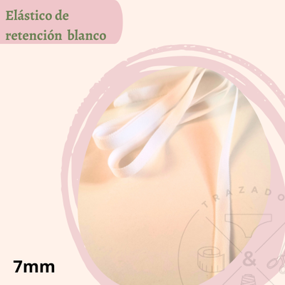 Elástico de retención Alfazema blanco x 5 metros