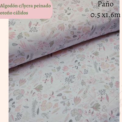 Algodón c/lycra peinado flores cálidas 50cm