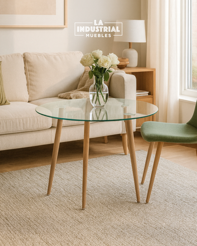 Mesa redonda de comedor/cocina Modena Vidrio 1,00 (-31%OFF EN SHOWROOM)