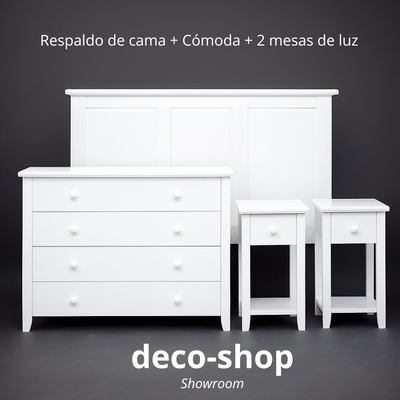 Combo Respaldo + Cómoda + 2 mesas de luz (-31% OFF EN SHOWROOM)