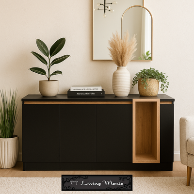 Vajillero Norton laqueado con detalles en paraíso (-32%OFF ABONANDO EN SHOWROOM)