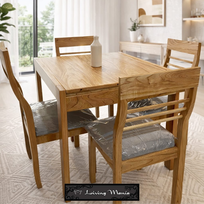 Combo mesa de madera maciza extensible + 4 sillas (-33% EN SHOWROOM)