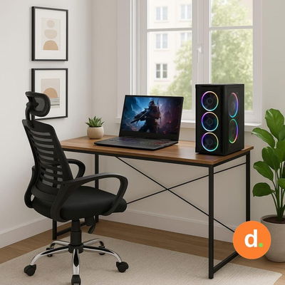 Combo escritorio industrial + sillón gamer