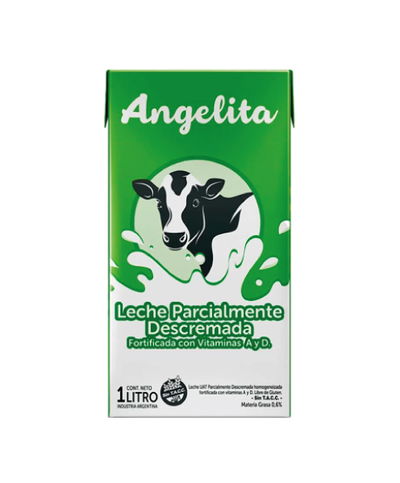 Leche descremada Angelita 1lt 