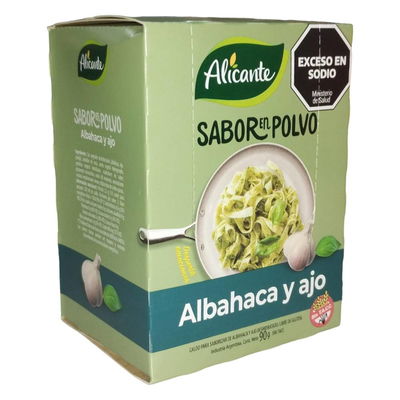 Alicante Sabor en Polvo Albahaca y Ajo 7.5gr (caja 12 sobres) 
