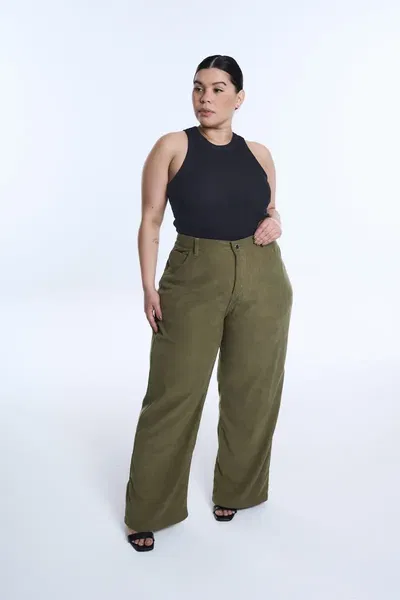  0 MAXI WIDELEG CORDEROY OLIVA semirígido