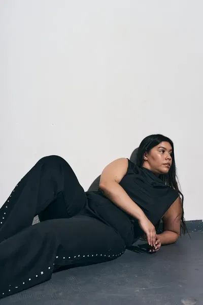 MAXI WIDELEG ANEMONA STRASS rígido CHETA