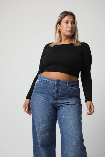 WIDE LEG CLAIR CON BRILLO rigido KAMOO