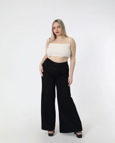 PANTALON WIDE LEG FELICIA elastizado