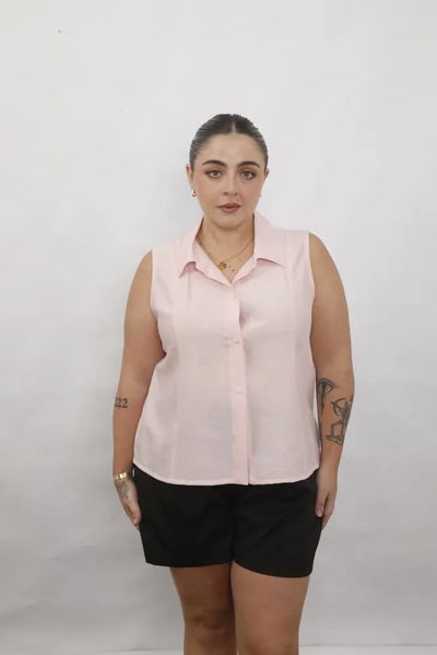 4137 Camisa Sin Mangas Pinzas