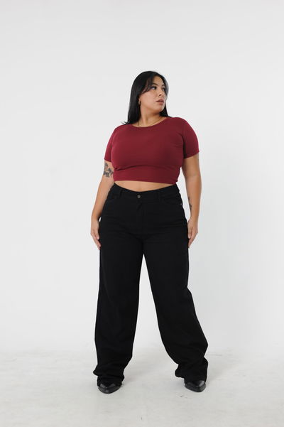 WIDE LEG MORITA CON MEDIO ELASTICO rigido