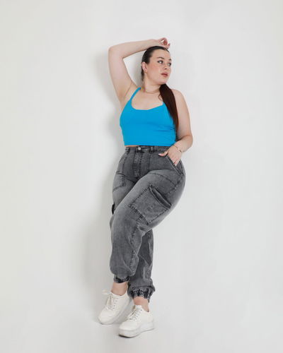 Jeans Cargo gris