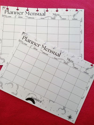 Planner Mensual Minimal a5 - 6 Hojas