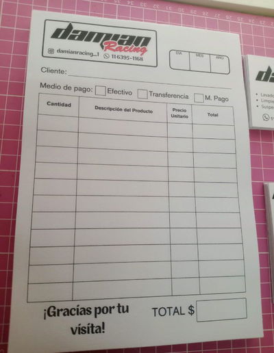 Talonario Pedidos 