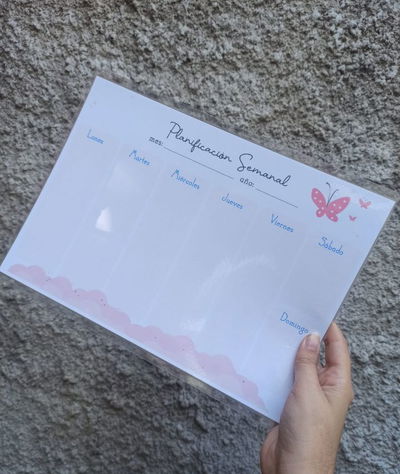 Planificador semanal A4 plastificado 