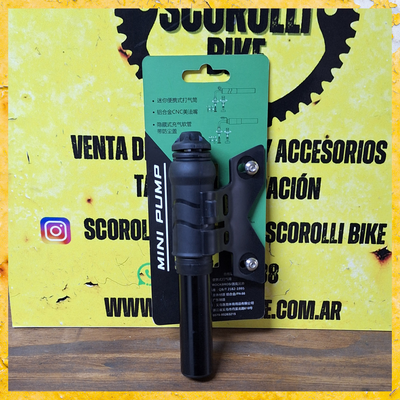 Inflador Rockbros negro liso 100PSI