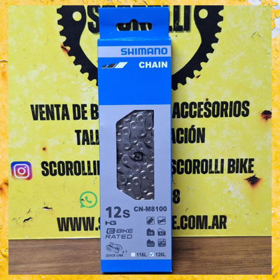 Cadena Shimano CN-M8100 XT para 12 V 126L