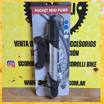Inflador de mano Giyo negro con gris 120psi