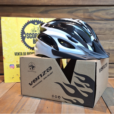 Casco Venzo blanco+negro