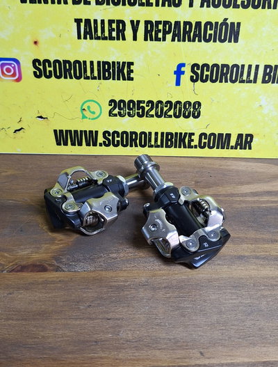 Pedales Awa mtb con traba eje de titanio