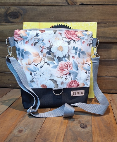 Bolso Zinia 2 en 1 para manubrio/bandolera blanco