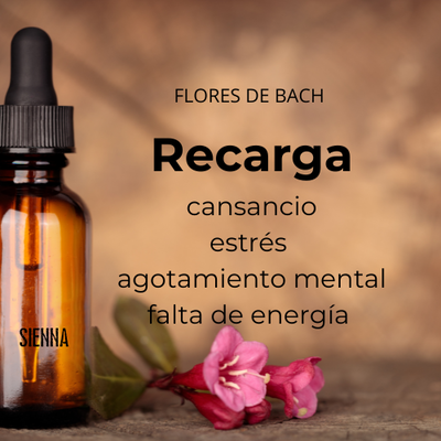 Flores de Bach RECARGA-para fatiga mental, agotamiento físico y falta de energía