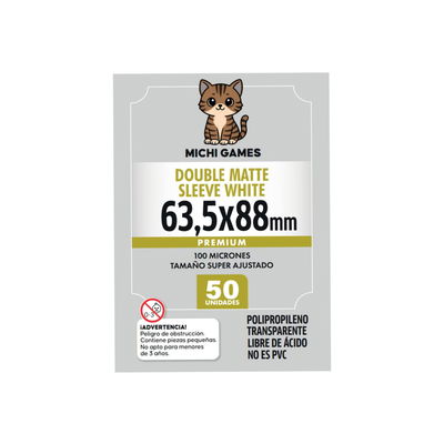 FOLIOS DOUBLE MATTE SLEEVE WITHE 63.5x88mm- 50unidades