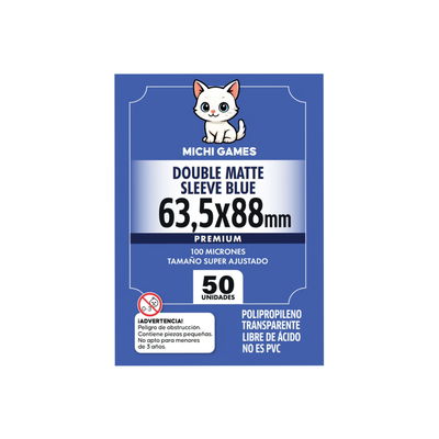 FOLIOS DOUBLE MATTE  BLUE SLEEVE B 63.5x88mm- 50unidades