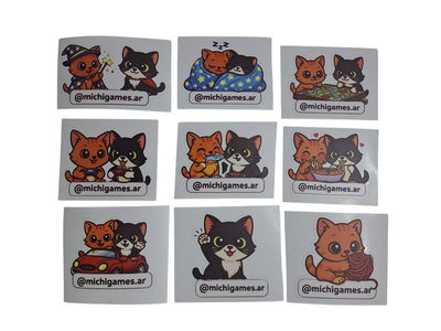 Stickers Michi Games- Pack x 9 unidades