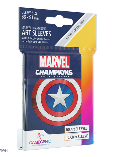 PROTECTOR - MARVEL CHAMPIONS - CAPITAN AMERICA- STANDARD 66x91mm 