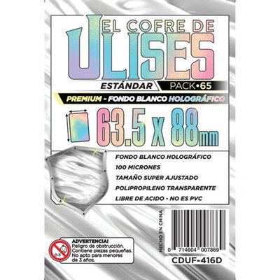 Folio Blanco Holografico Standard 63,5x88 mm - 65 unidades - Calidad Premium