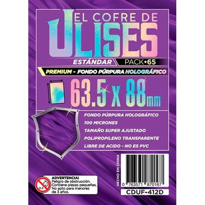 Folio Violeta Holografico Standard 63,5x88 mm - 65 unidades - Calidad Premium