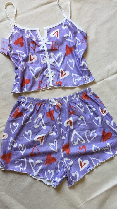 PIJAMA MARIEL CORAZON LILA