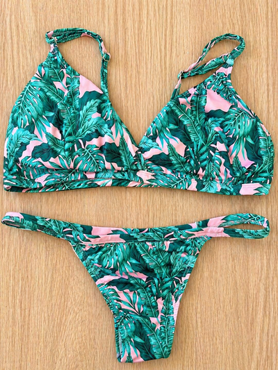 Conjunto microfibra con tangaless