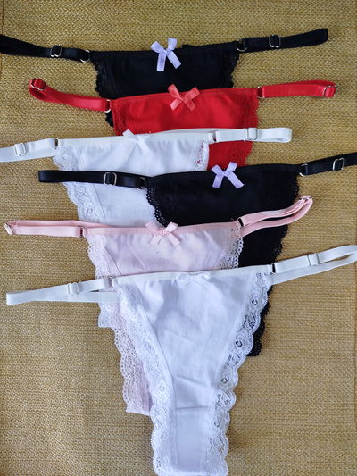 Pack colaless regulables algodón y puntilla 