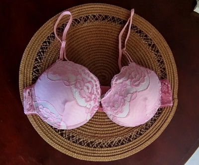 Corpiño push up microfibra y tul bordado 