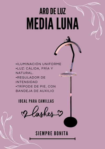 Aro de luz media luna lashes