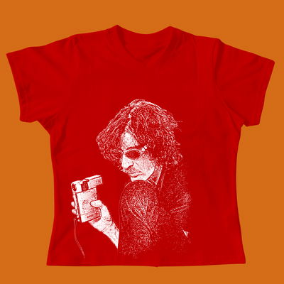 Baby tee Charlycam roja estampa blanca