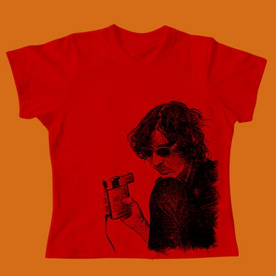 Baby tee Charlycam roja estampa negra